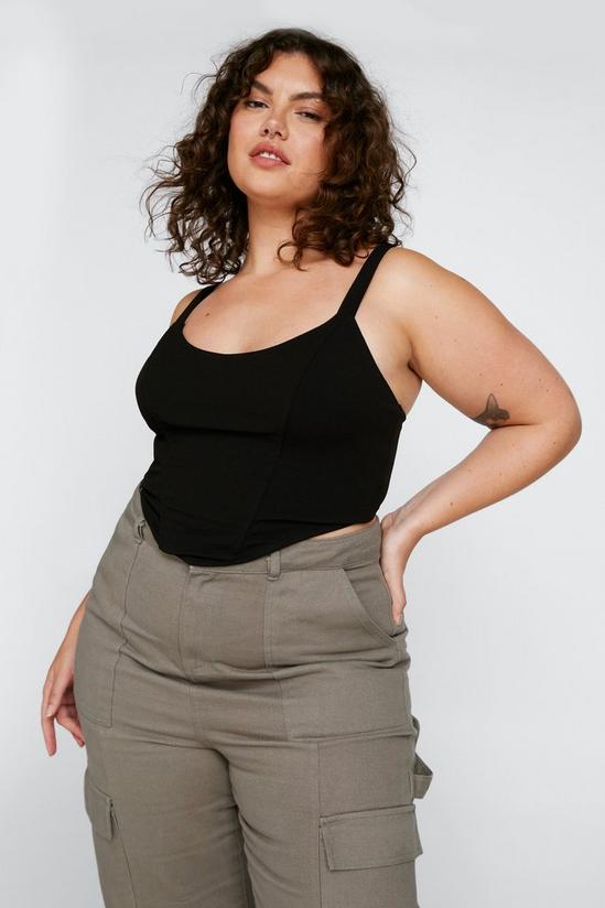 NastyGal Plus Size Strappy Cropped Boned Corset 1