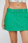 NastyGal Contrast Stitch Denim Micro Mini Skirt thumbnail 2