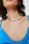NastyGal Contrast Chain And Pearl Choker Necklace thumbnail 2