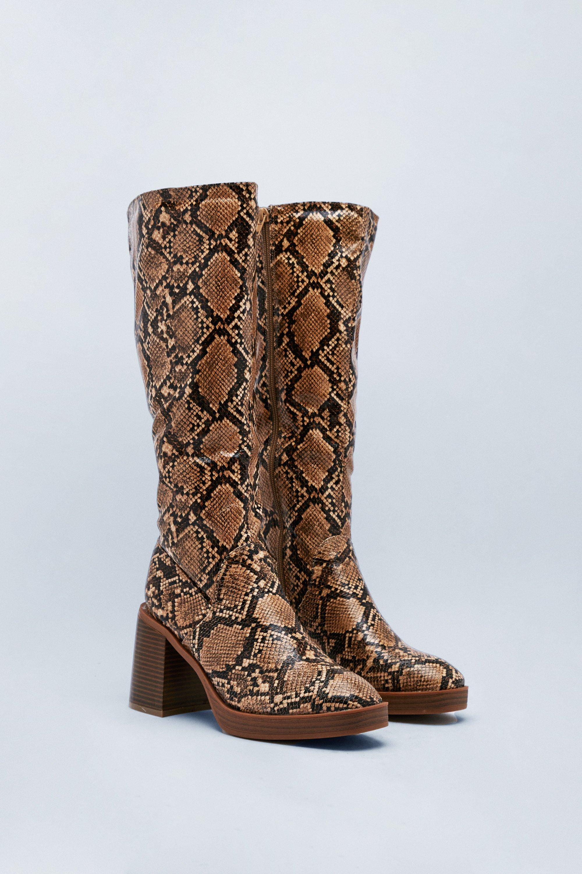 Boohoo snake outlet boots