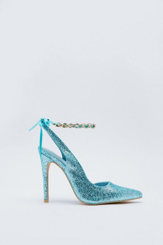NastyGal Embellished Glitter Strappy Court Heels 3