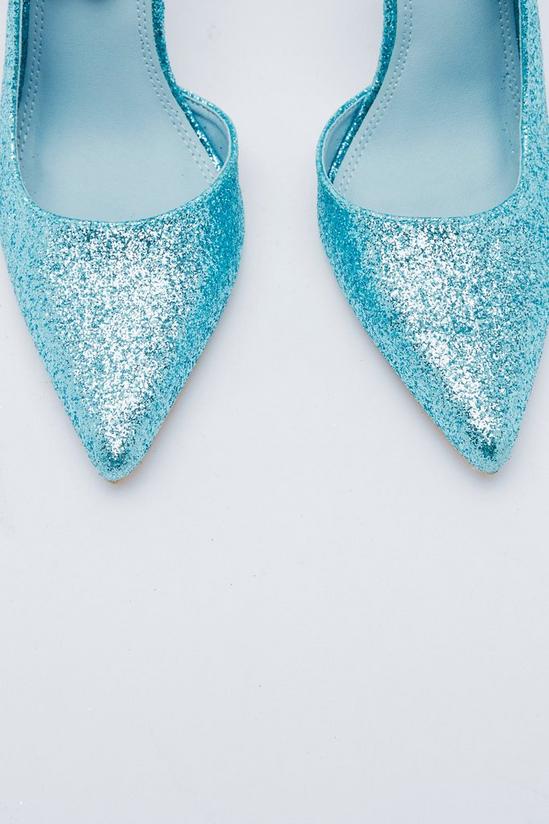 NastyGal Embellished Glitter Strappy Court Heels 4