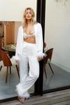 NastyGal Hitched Embroidered Feather Pajama Pants Set thumbnail 2