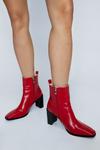 NastyGal Square Toe Faux Leather Ankle Boots thumbnail 2