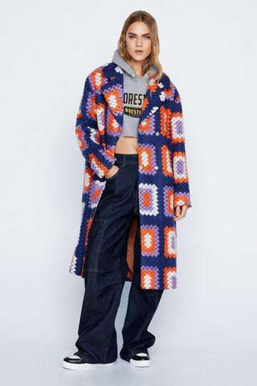 Crochet Smart Longline Coat multi