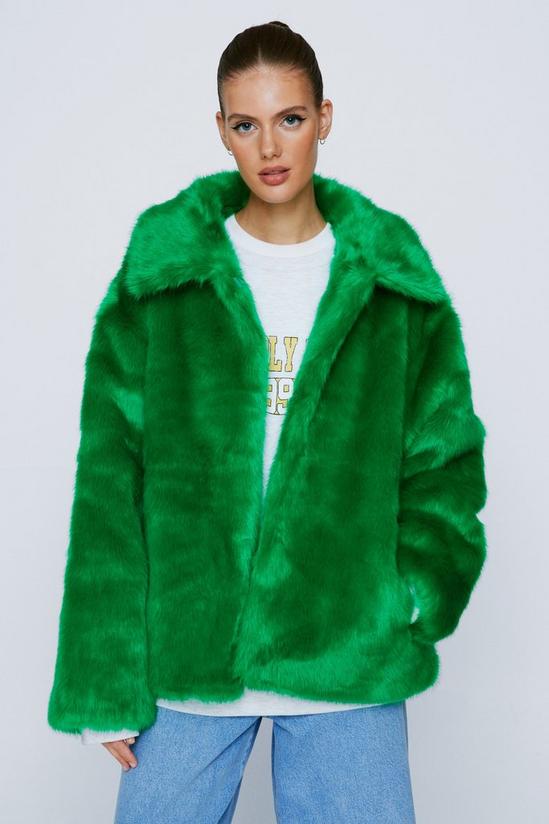 NastyGal Premium Oversized Faux Fur Coat 1