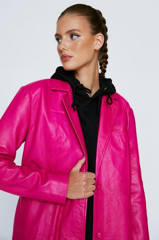 NastyGal Real Leather Oversized Duster Coat 2