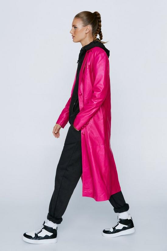NastyGal Real Leather Oversized Duster Coat 3