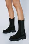 NastyGal Real Leather Chunky Longline Chelsea Boots thumbnail 1