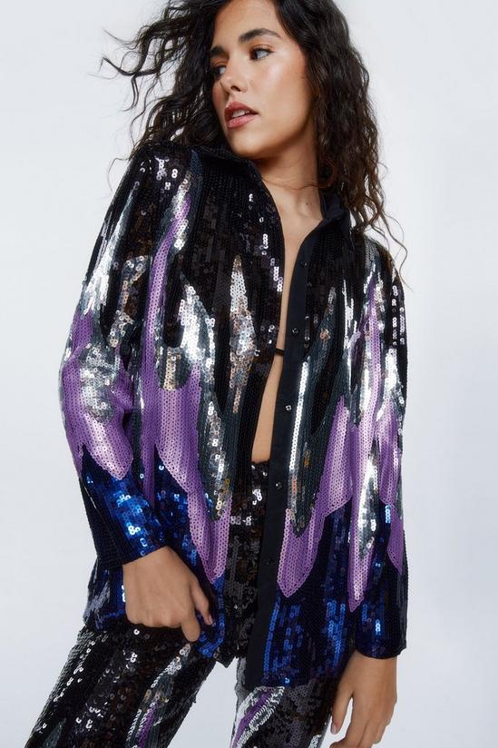 NastyGal Flame Sequin Relaxed Shirt 1
