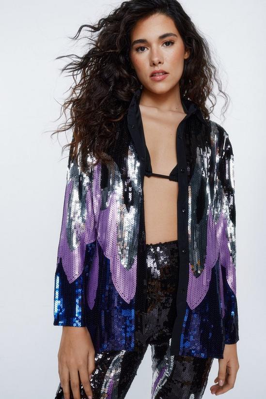 NastyGal Flame Sequin Relaxed Shirt 3
