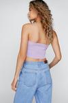 NastyGal Faux Feather Trim Ribbed Bandeau Top thumbnail 4