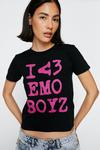 NastyGal I Love Emo Boyz Fitted Graphic T-shirt thumbnail 1