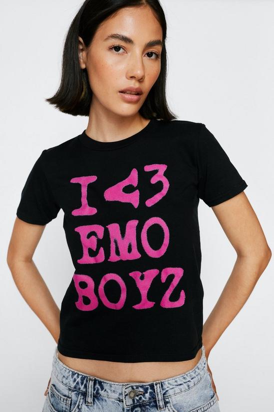NastyGal I Love Emo Boyz Fitted Graphic T-shirt 1