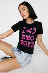 NastyGal I Love Emo Boyz Fitted Graphic T-shirt thumbnail 3