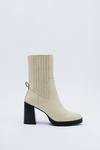 NastyGal Real Leather Platform Ankle Chelsea Boots thumbnail 3