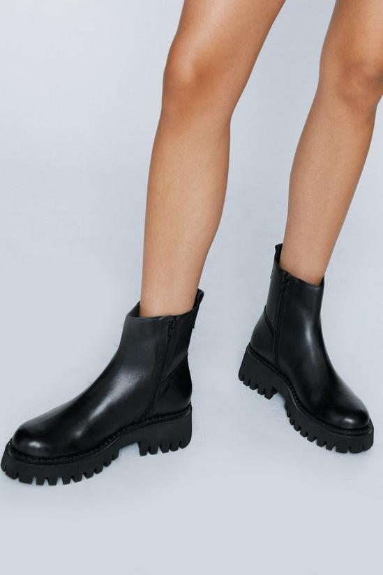 NastyGal Real Leather Chunky Chelsea Boots 1