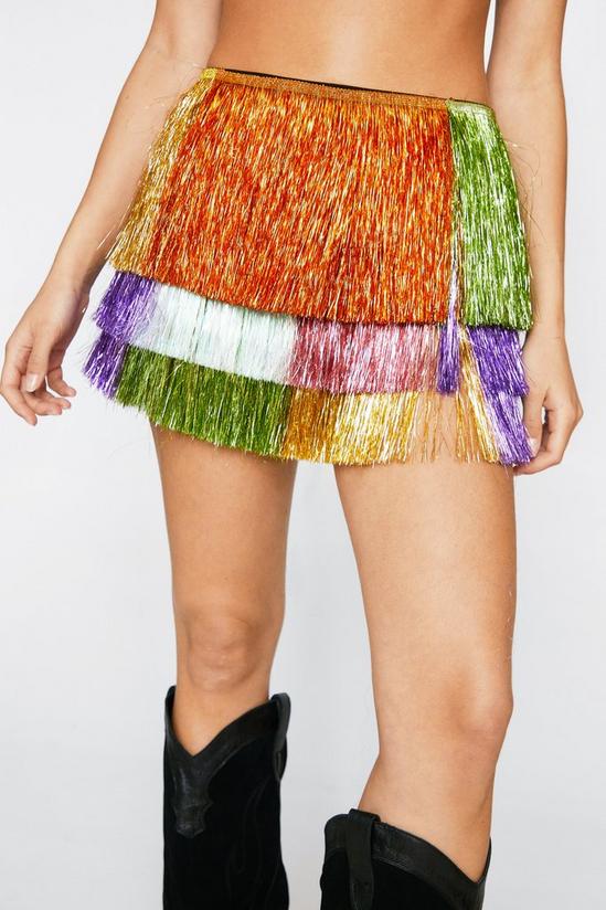 NastyGal Tiered Tinsel Party Crasher Shorts 3