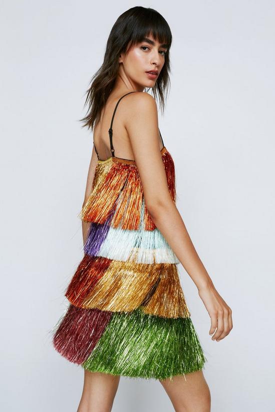 NastyGal Party Crasher Tiered Tinsel Mini Dress 3