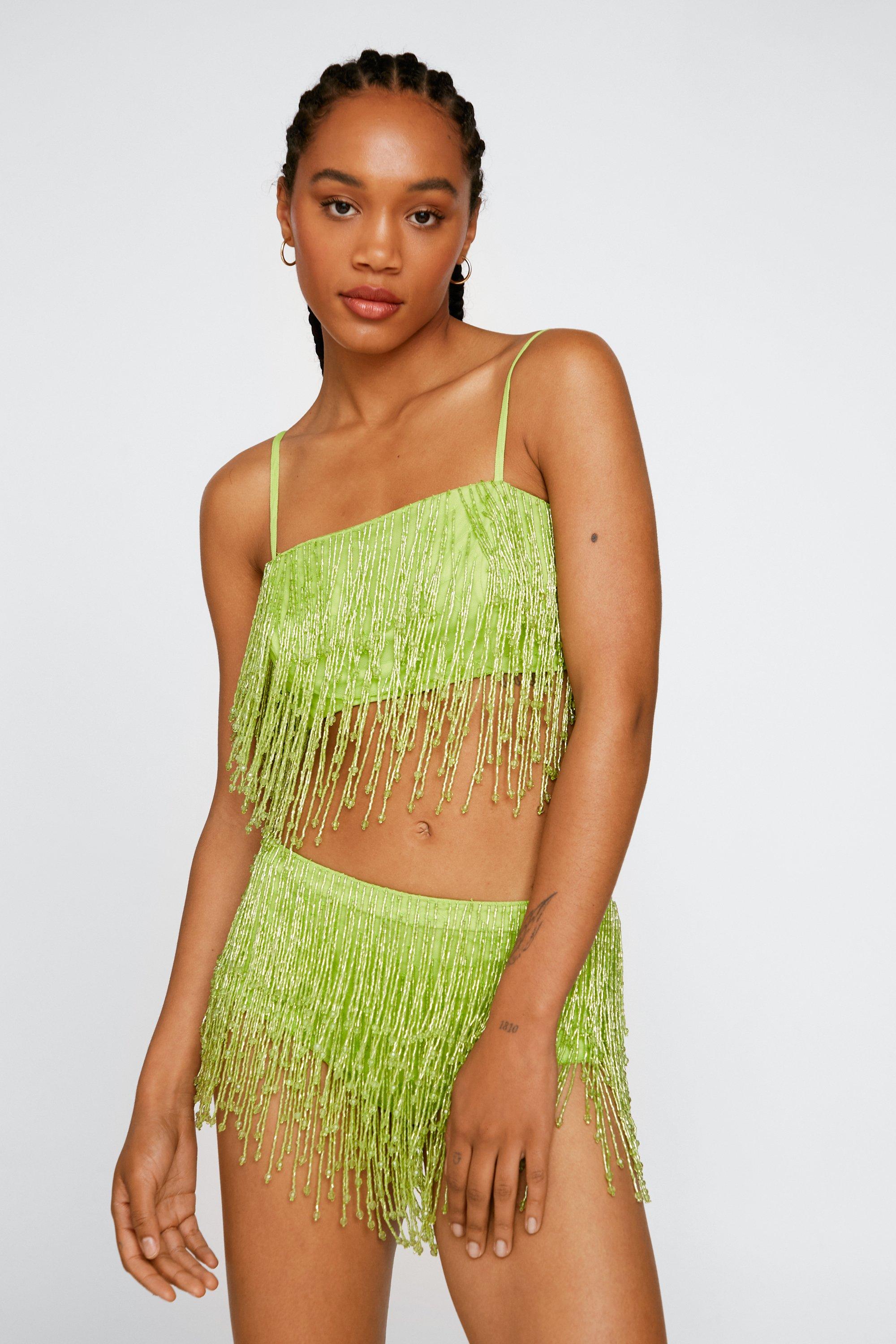 Green store sequin bralette