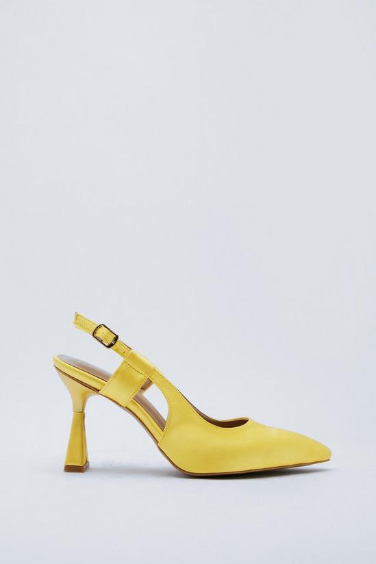 NastyGal Satin Pointed Sling Back Court Shoes 3