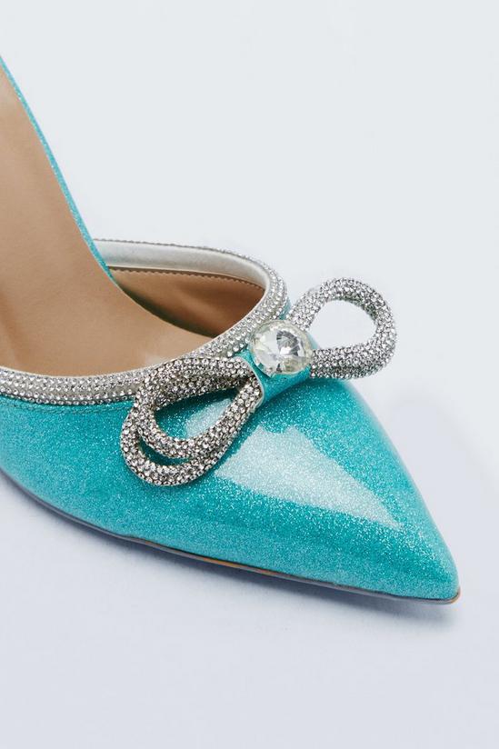 NastyGal Diamante Trim Glitter Court Heel Shoes 4
