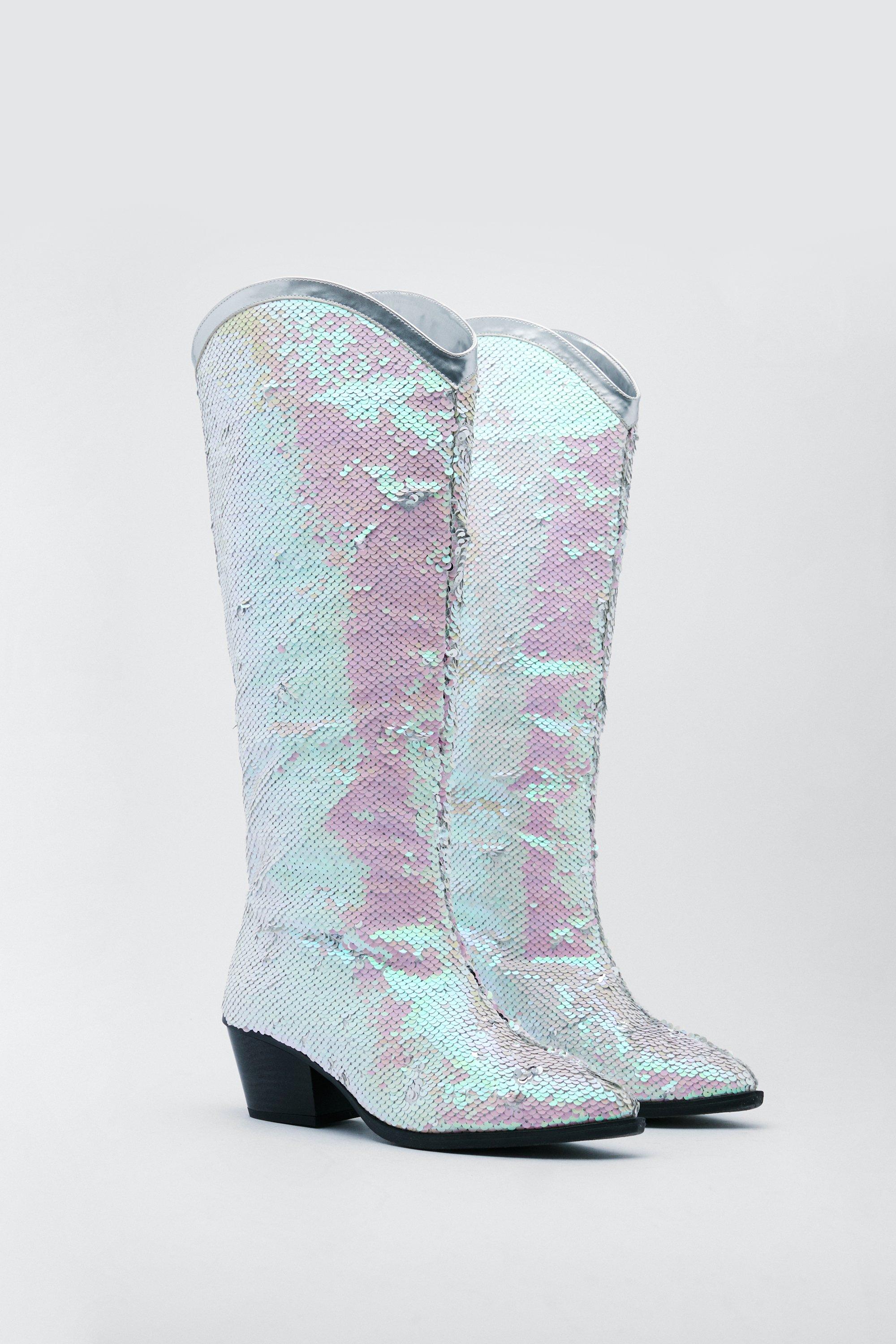 White sparkly best sale cowboy boots