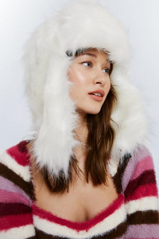 NastyGal Faux Fur Oversized Trapper Hat 1