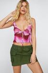 NastyGal Abstract Swirl Tie Front Mesh Cami Top thumbnail 3