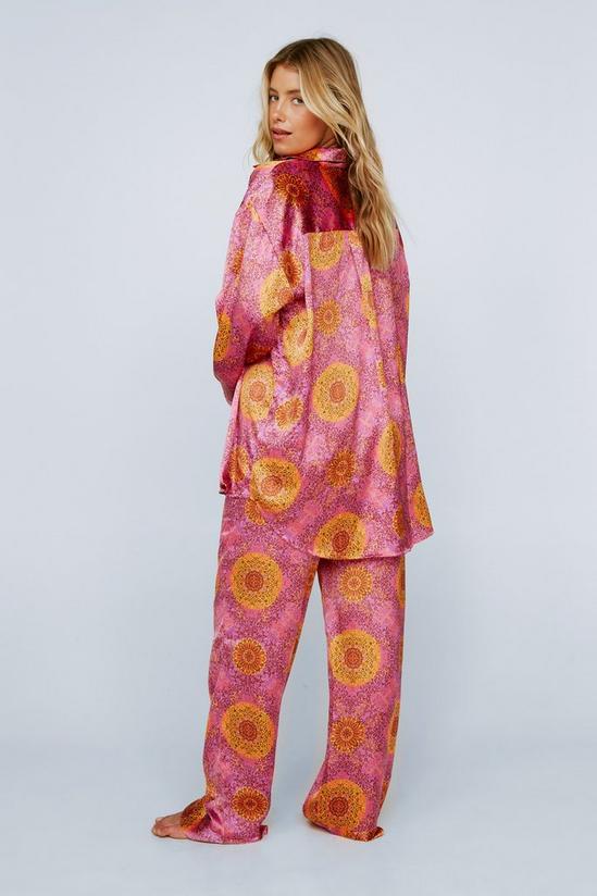 NastyGal Tile Print Satin Long Pyjama Set 4