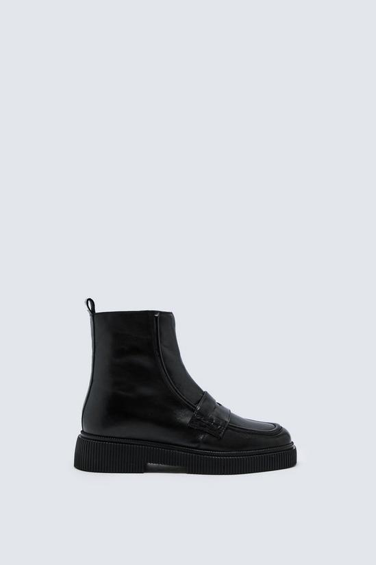 NastyGal Real Leather Loafer Ankle Boots 3