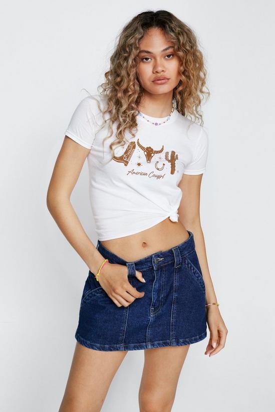 NastyGal American Cowgirl Graphic Baby Fit T-shirt 2