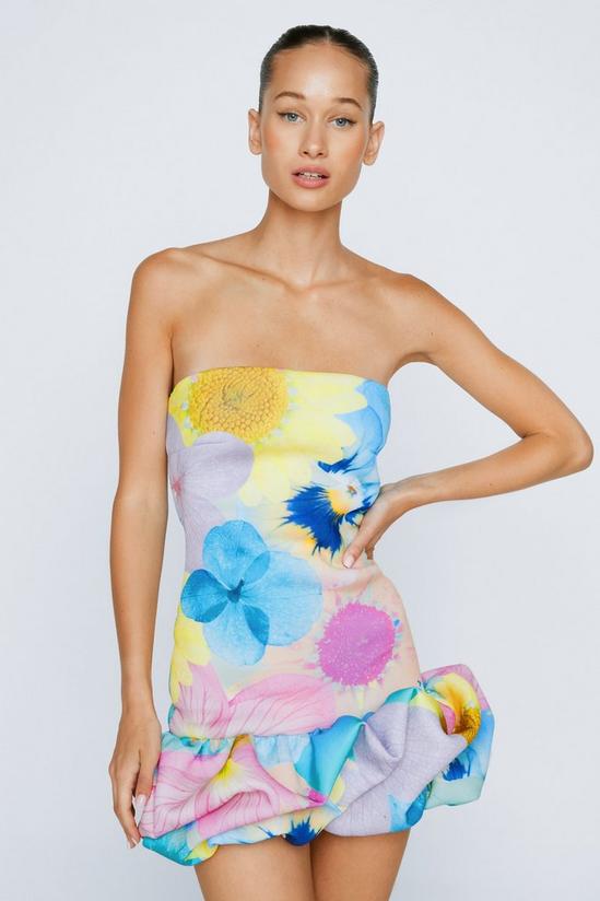 NastyGal Petite Bold Floral Print Strapless Mini Dress 2