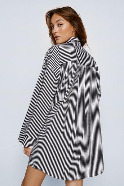 NastyGal mono Cotton Stripe Print Shorts and Shirt Pajama Set