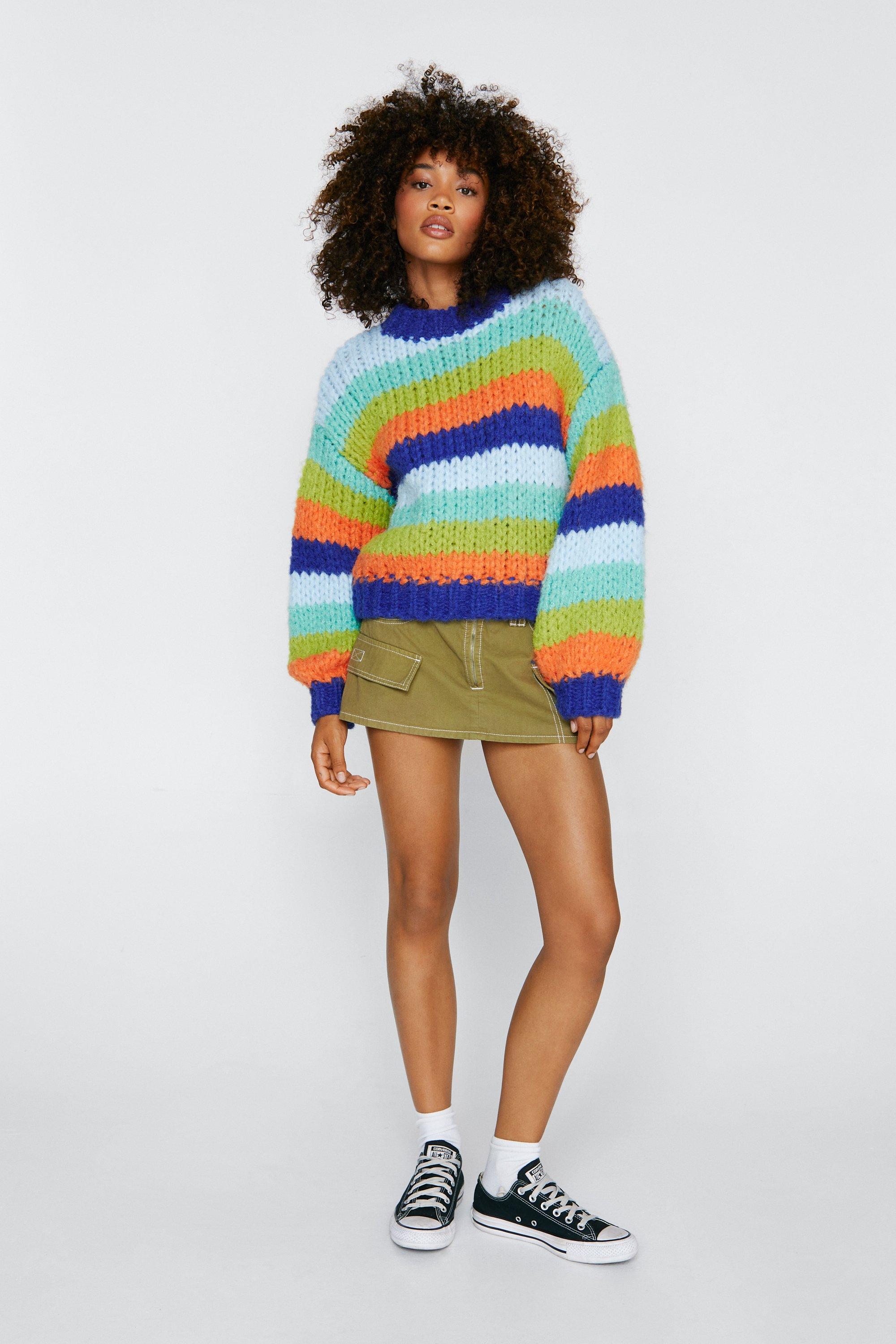 Multi coloured knit jumper best sale