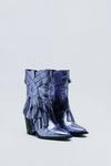 NastyGal Premium Leather Tassel Ankle Cowboy Boots thumbnail 4