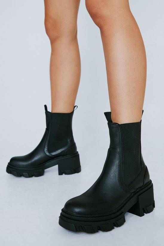 NastyGal Faux Leather Chunky Chelsea Boots 2