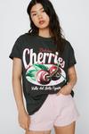NastyGal Cherries Overdyed Graphic T-shirt thumbnail 4