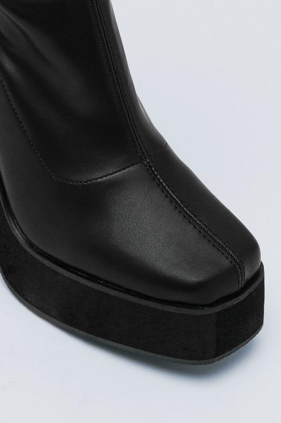 NastyGal Faux Leather Platform Knee High Boots 4