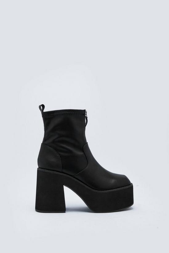NastyGal Faux Leather Zip Front Platform Ankle Boots 3