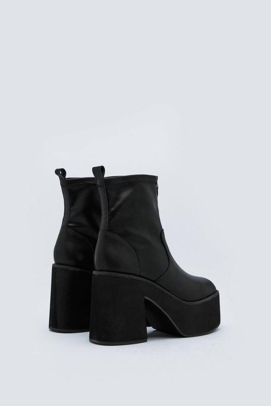 NastyGal Faux Leather Zip Front Platform Ankle Boots 4