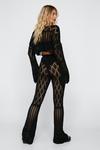 NastyGal Mixed Crochet High Waisted Flared Trousers thumbnail 4