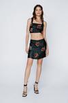 NastyGal Floral Sequin Square Neck Crop Top thumbnail 2