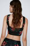 NastyGal Floral Sequin Square Neck Crop Top thumbnail 4