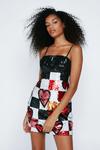NastyGal Heart Checkerboard Sequin Mini Dress thumbnail 1