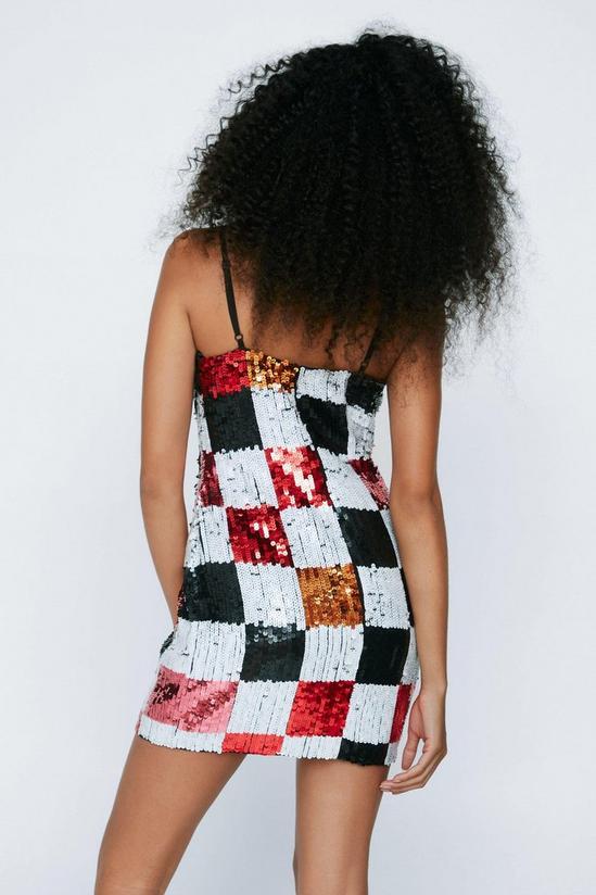 NastyGal Heart Checkerboard Sequin Mini Dress 4