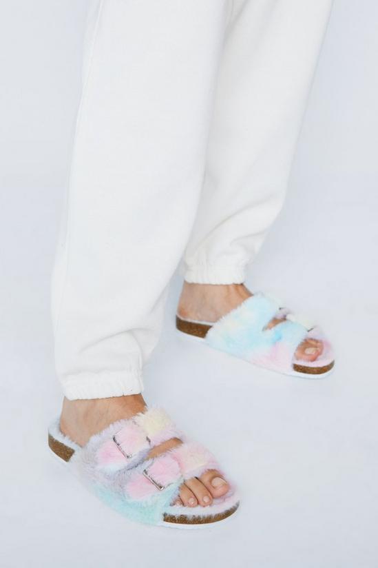 NastyGal Faux Fur Ombre Slippers 1