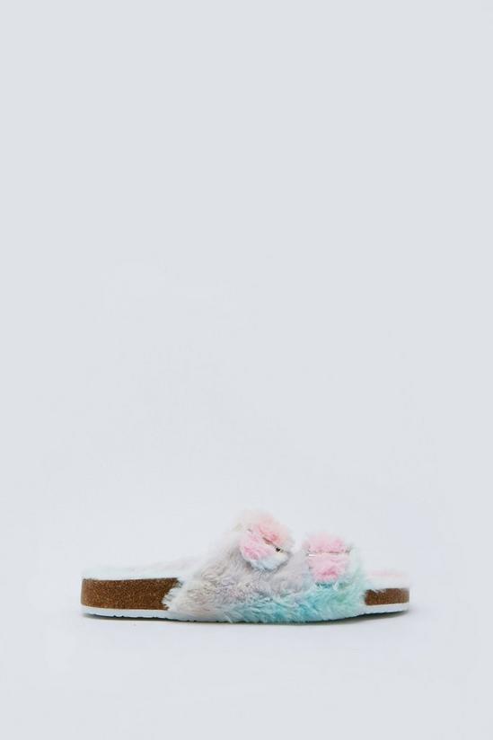 NastyGal Faux Fur Ombre Slippers 3