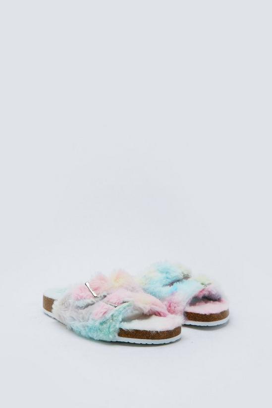 NastyGal Faux Fur Ombre Slippers 4