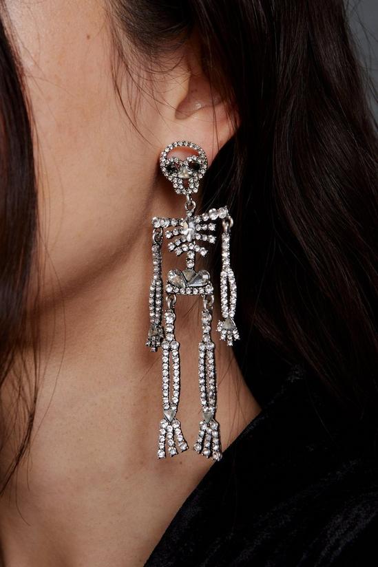 NastyGal Diamante Skeleton Drop Earrings 1